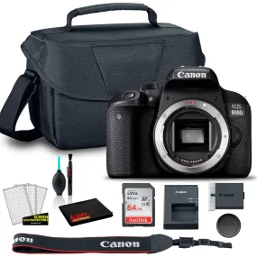 Canon EOS 800D DSLR Camera (Body Only) (1894C001AA)    EOS Bag    Sandisk Ultra 64GB Card   Clean and Care Set (International Model)