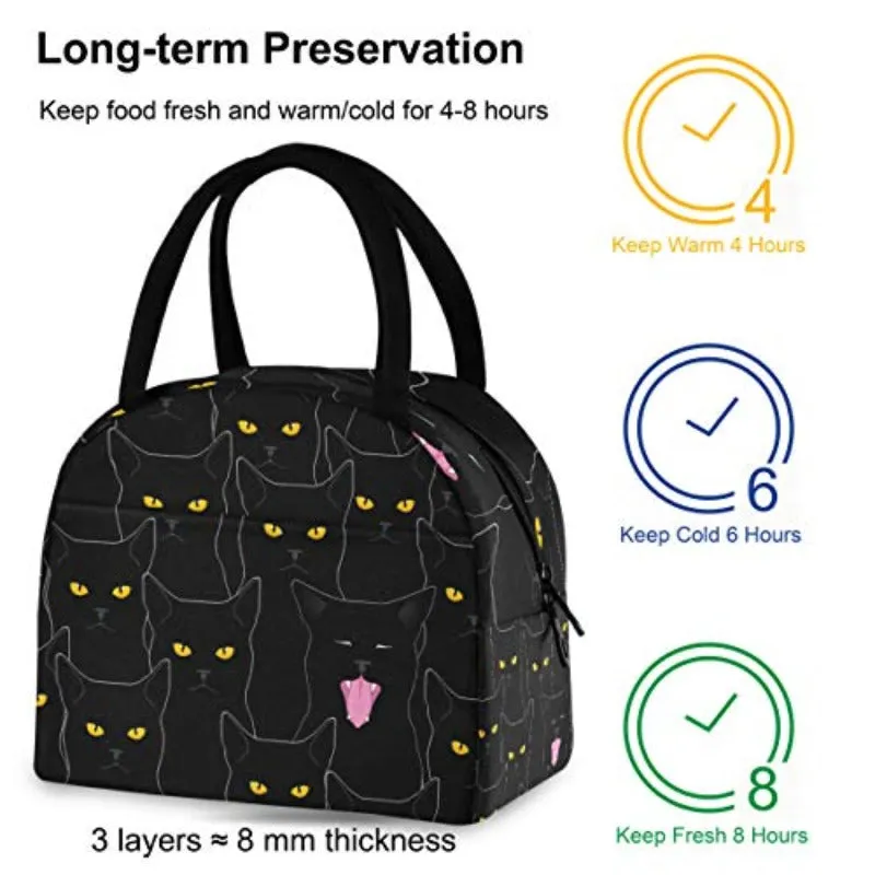 Cat Cute Re-usable Tote Cooler Insulated Lunch Bag