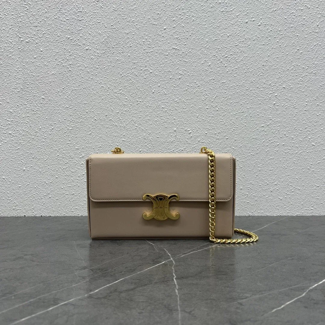 CE Chain Box Triomphe Bag Beige For Women 9in/22cm 