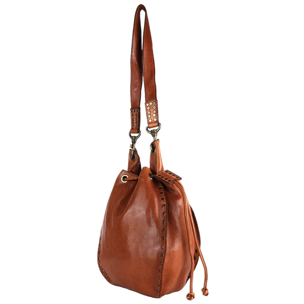 Chic Leather Bucket Bag