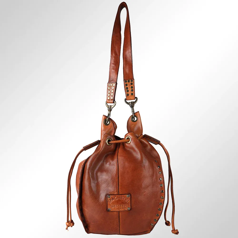 Chic Leather Bucket Bag