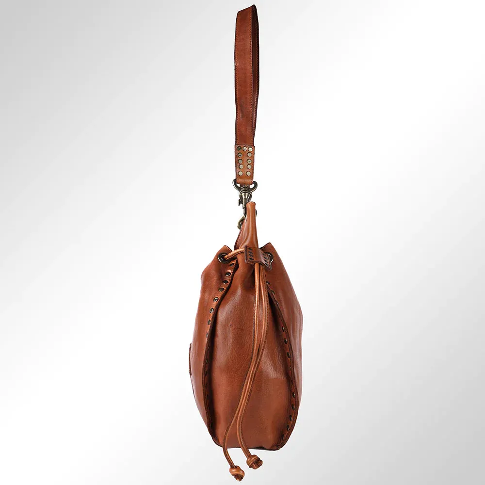 Chic Leather Bucket Bag