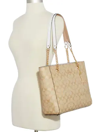 Coach Cammie Chain Tote In Signature Canvas