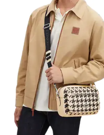 Coach Elias Crossbody With Houndstooth Print