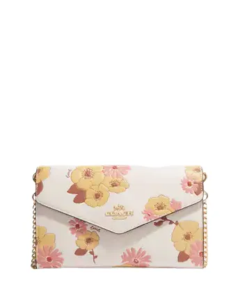 Coach Envelope Clutch Crossbody With Floral Cluster Print