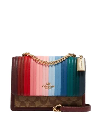 Coach Klare Crossbody With Rainbow Linear Quilting