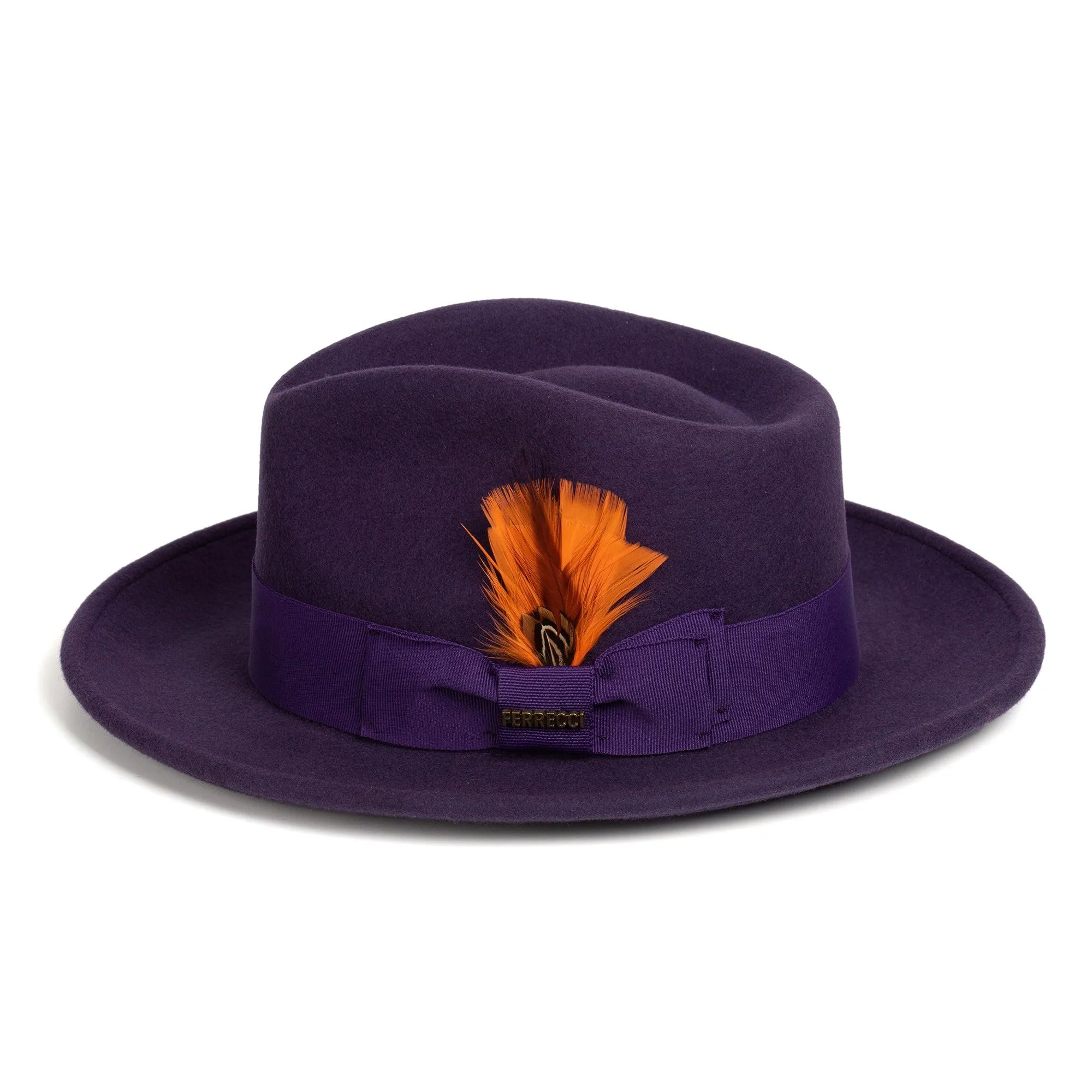 Crushable Purple 100% Australian Wool Fedora Hat