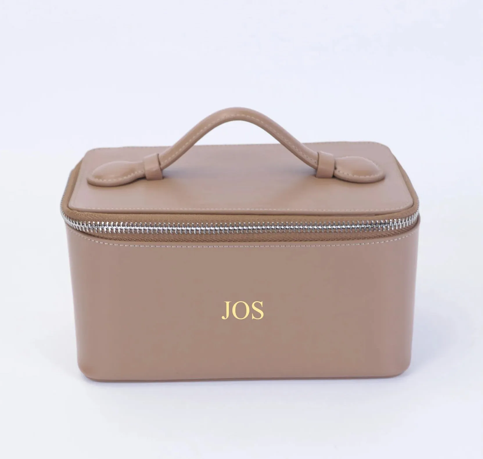 Customized Genuine Leather Hand Held Cosmetic Large Bag