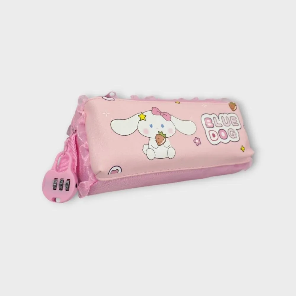 Cute Dog Pink Pencil Case