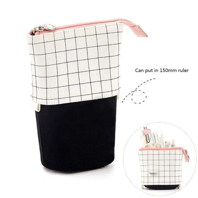 Cute Pencil Case | Telescopic Standing pencil case | School Pencil Holder Bag