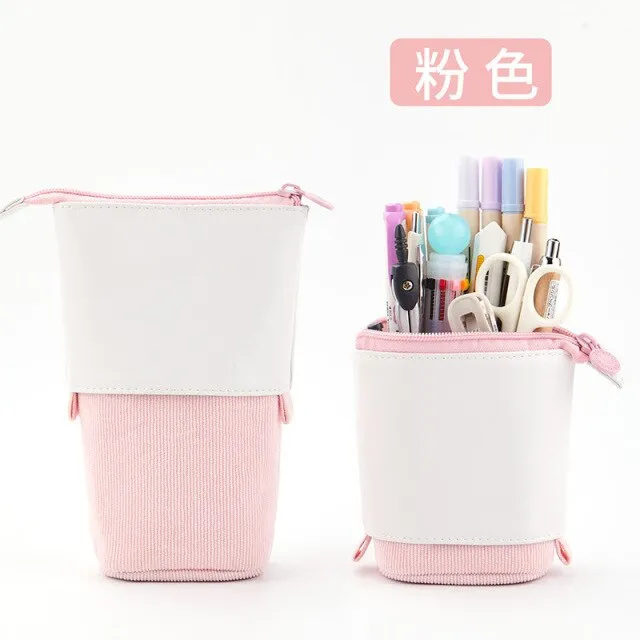 Cute Pencil Case | Telescopic Standing pencil case | School Pencil Holder Bag