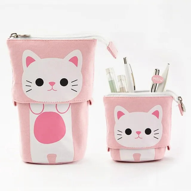 Cute Pencil Case | Telescopic Standing pencil case | School Pencil Holder Bag