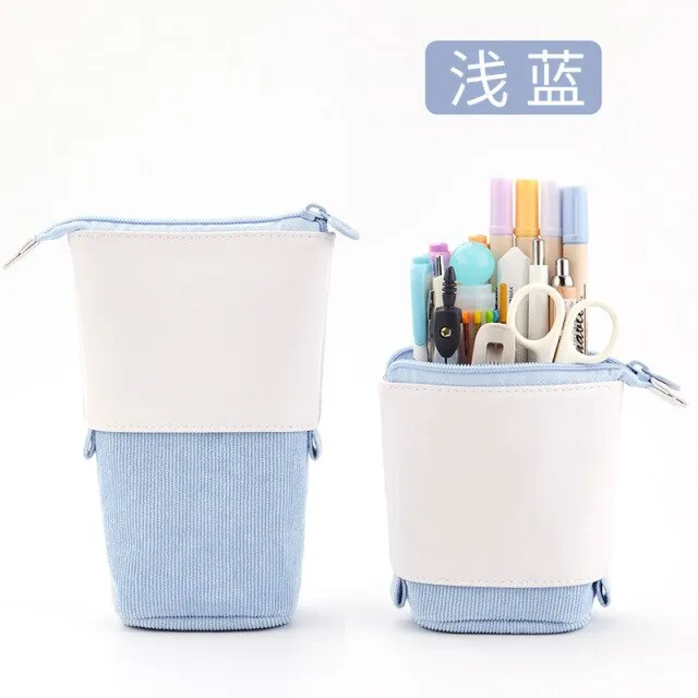 Cute Pencil Case | Telescopic Standing pencil case | School Pencil Holder Bag