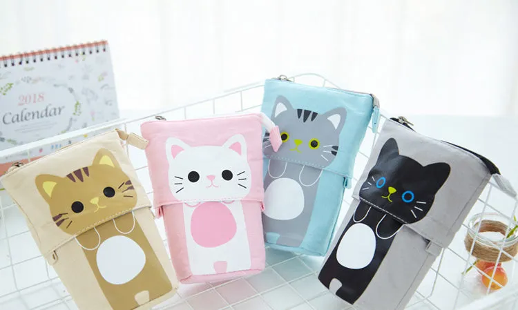 Cute Pencil Case | Telescopic Standing pencil case | School Pencil Holder Bag