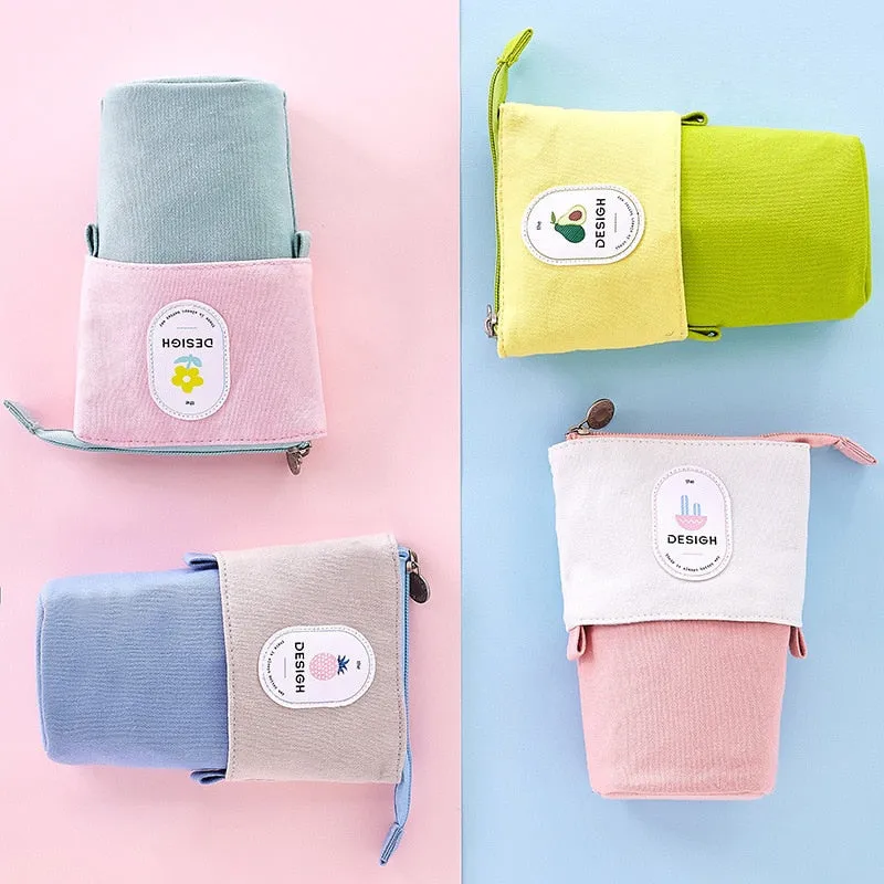 Cute Pencil Case | Telescopic Standing pencil case | School Pencil Holder Bag