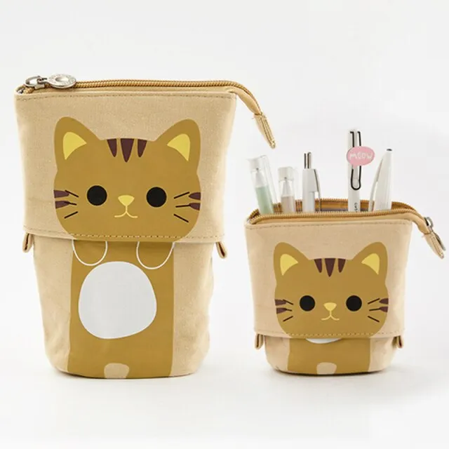 Cute Pencil Case | Telescopic Standing pencil case | School Pencil Holder Bag