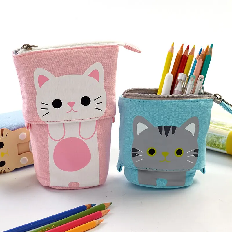 Cute Pencil Case | Telescopic Standing pencil case | School Pencil Holder Bag