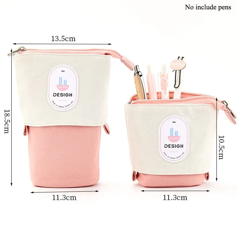 Cute Pencil Case | Telescopic Standing pencil case | School Pencil Holder Bag