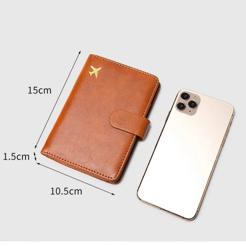 Daily Large Capacity RFID Leather Passport Holder Multifunctional Card Holder