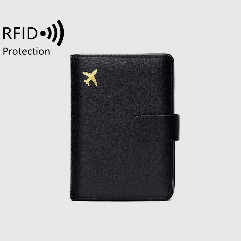 Daily Large Capacity RFID Leather Passport Holder Multifunctional Card Holder