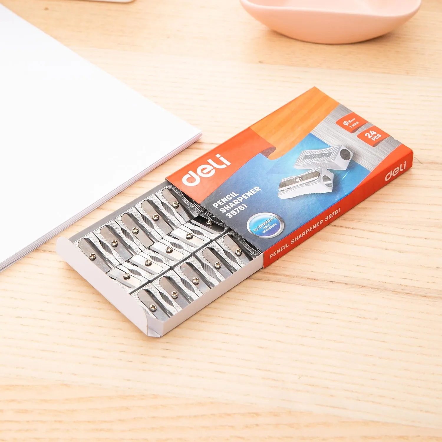 Deli Alu. 1-hole Sharpener 7mm Silver