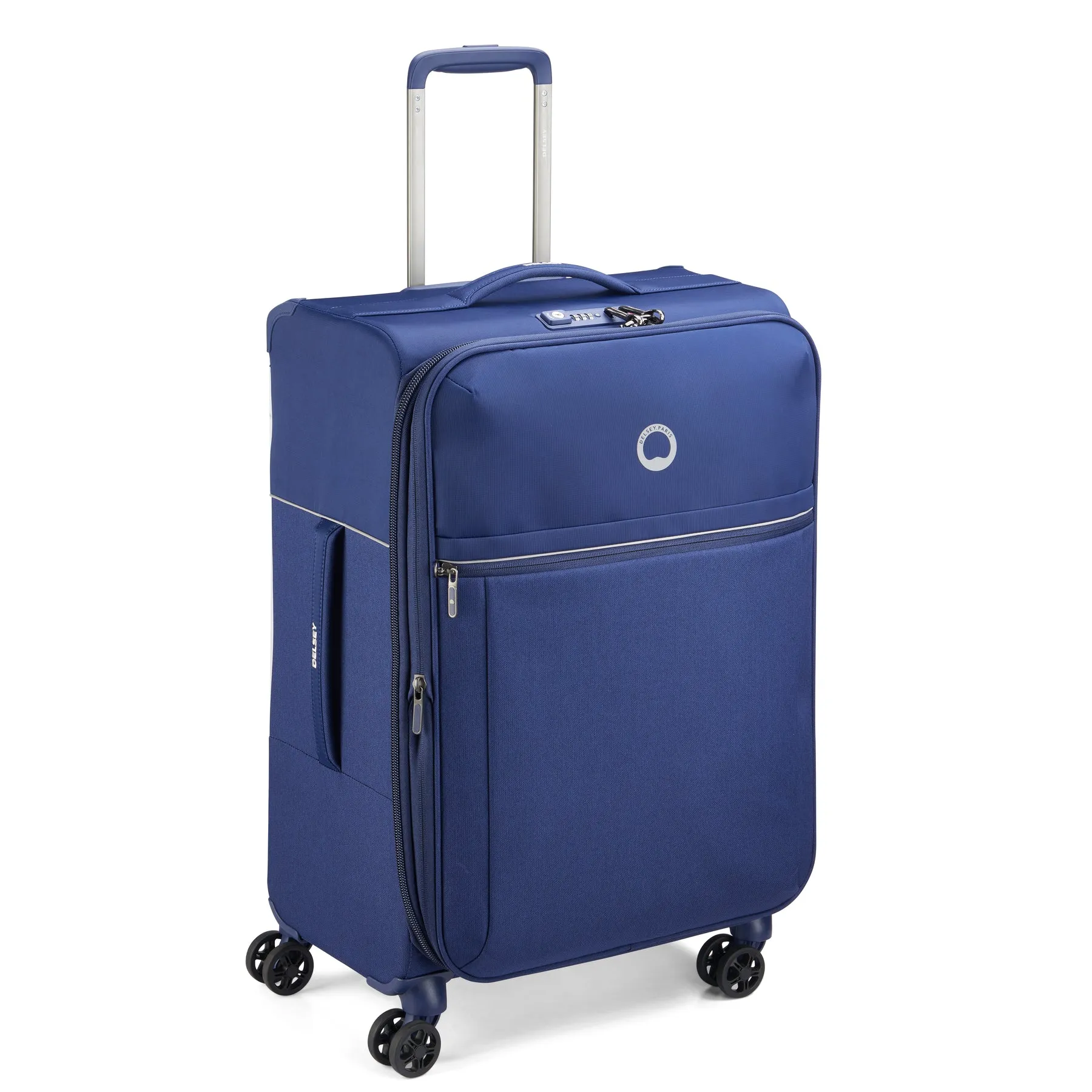 Delsey Paris Brochant 2.0 DY2256801P 55cm 4 Double Wheels Expandable Cabin Trolley Case - Blue