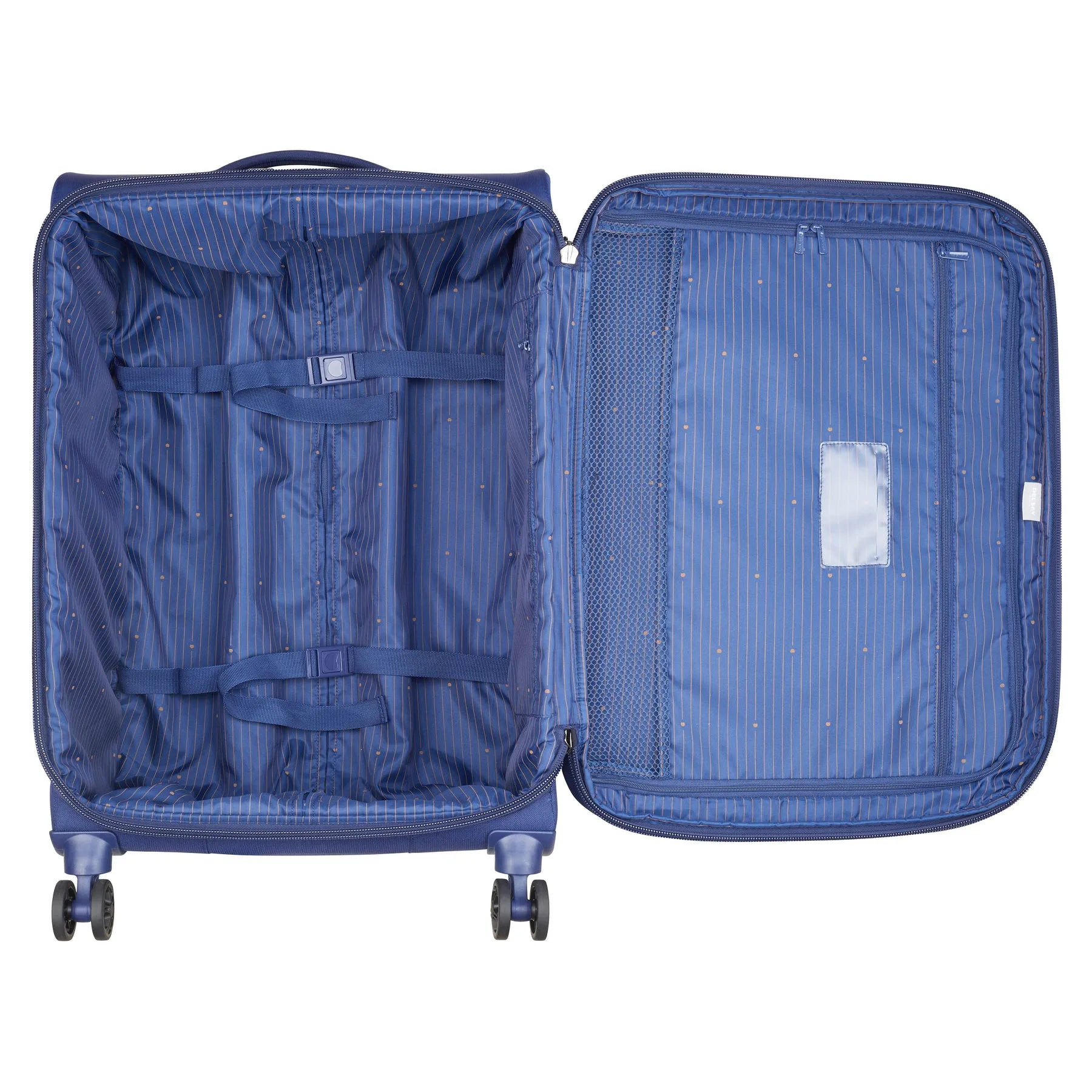 Delsey Paris Brochant 2.0 DY2256801P 55cm 4 Double Wheels Expandable Cabin Trolley Case - Blue