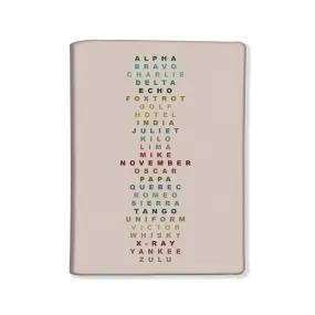 Designer Passport Cover -  Phonetic Alphabet Table