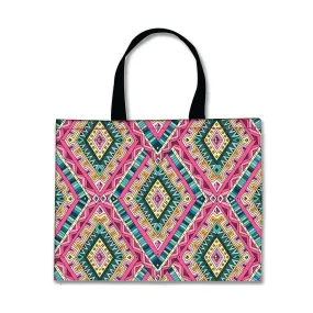 Designer Tote Bag With Zip Beach Gym Travel Bags -  Ethnic Collection