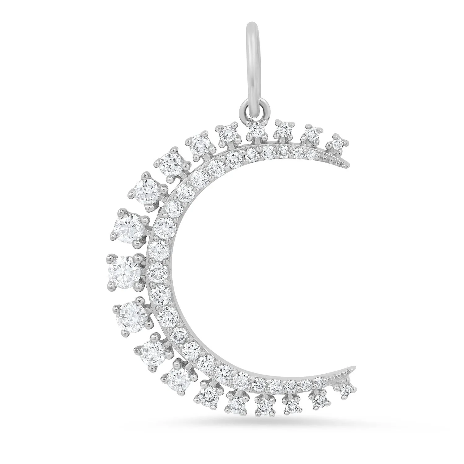 Diamond Crescent Moon Charm Pendant