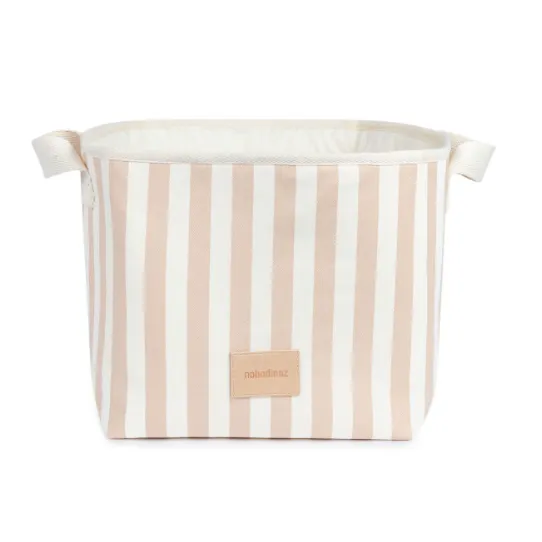 Django Toy Basket - Taupe Stripes/Natural