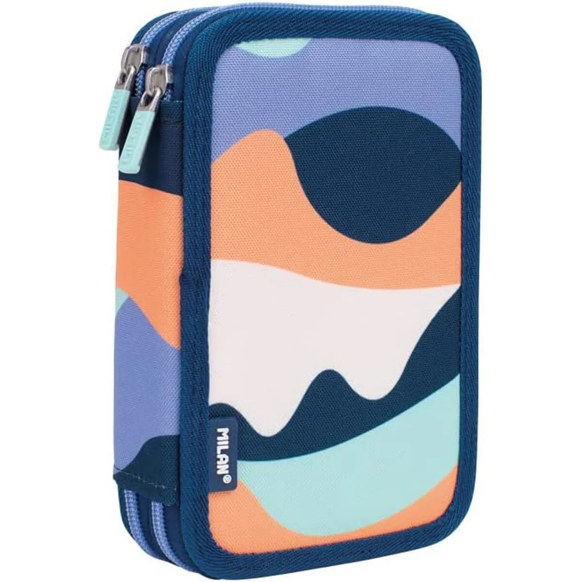 Double Pencil Case Milan The Fun Blue 19,5 x 13 x 5 cm