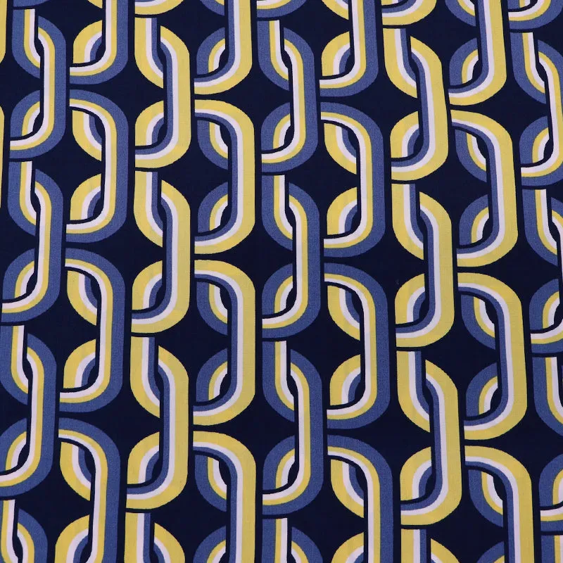 Dressmaking Navy Viscose - Chains