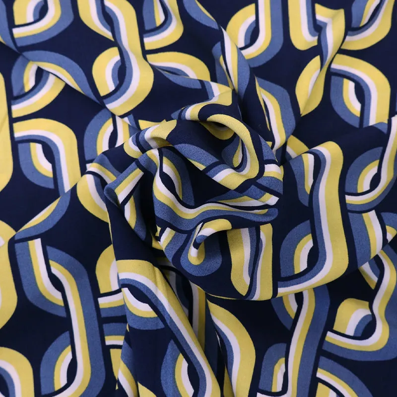 Dressmaking Navy Viscose - Chains