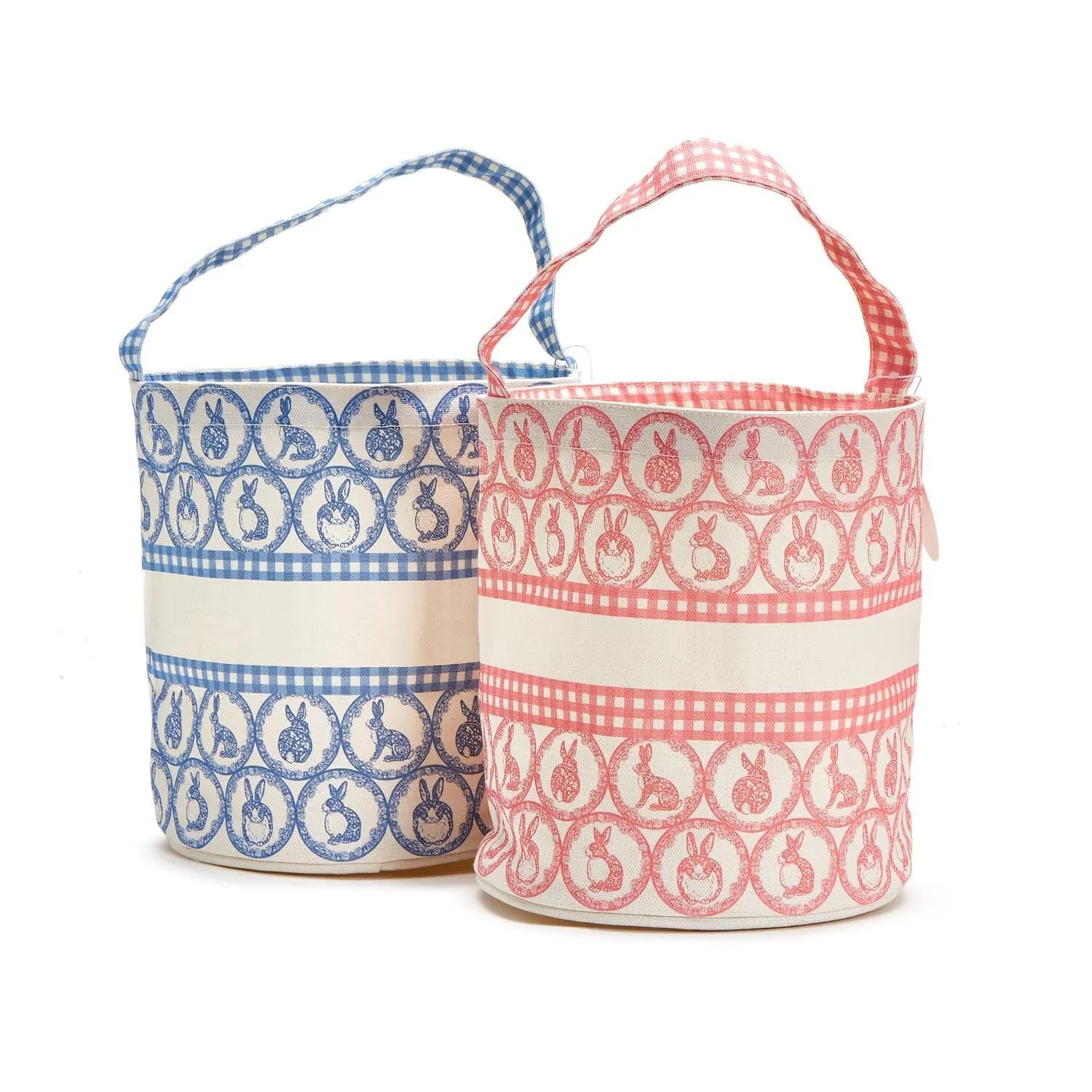 Easter Egg Hunt Gingham with Bunny Bucket Bag