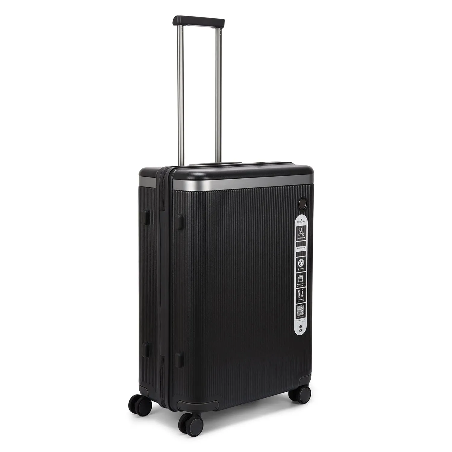 Echolac Dynasty 67cm Hardcase Non-Expandable 4 Double Wheel Check-In Luggage Trolley Vulcan Grey - PC142 24 VULCAN GREY