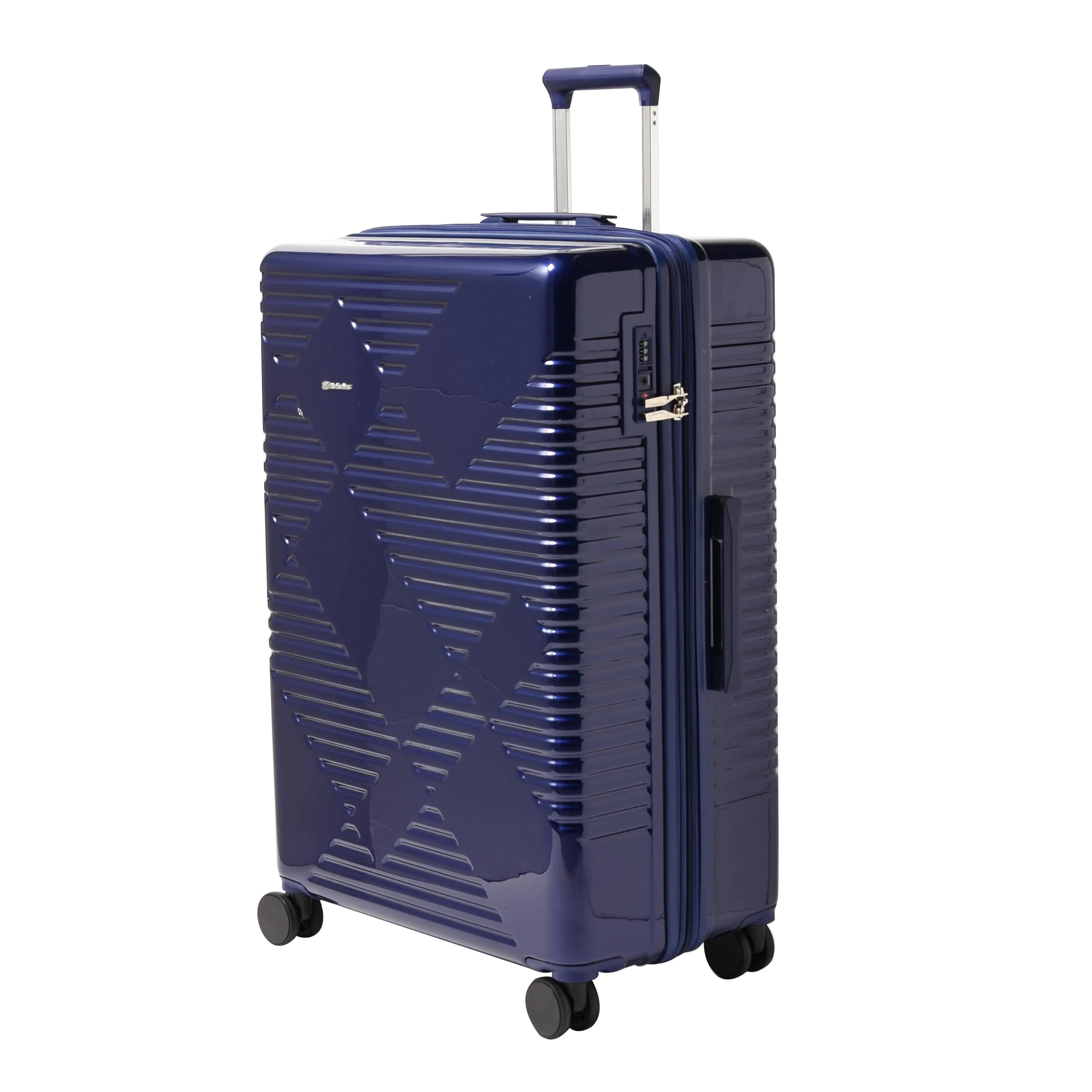 Echolac Extravagant 56 71 82cm Hardcase Expandable 4 Double Wheel 3Pc Luggage Trolley Set bLUE - CTH0062 S- 3PC SET Blue