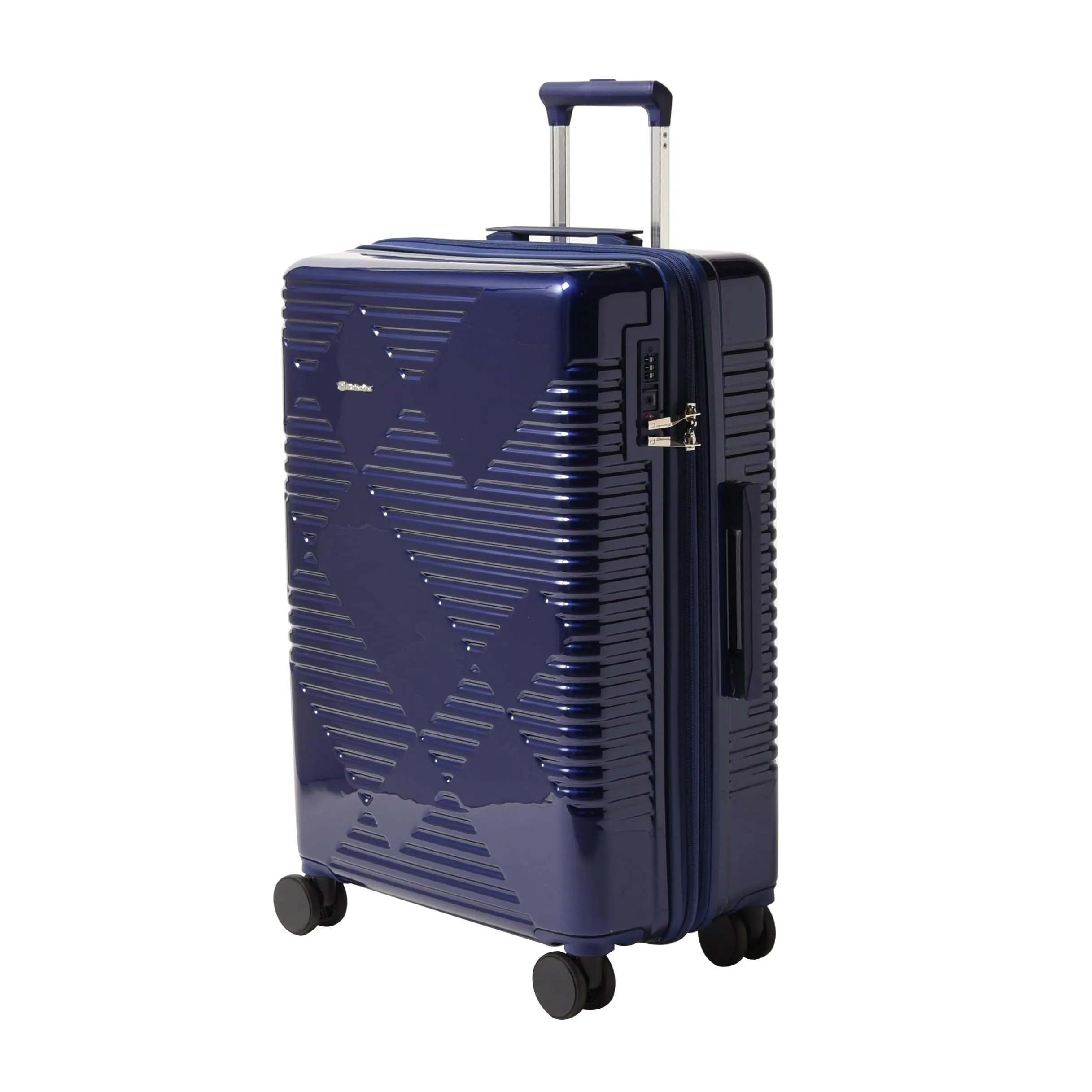 Echolac Extravagant 56 71 82cm Hardcase Expandable 4 Double Wheel 3Pc Luggage Trolley Set bLUE - CTH0062 S- 3PC SET Blue