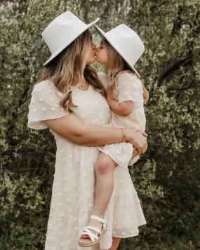 Eden Short Sleeve Dot Dress - Ivory by Bailey's Blossoms