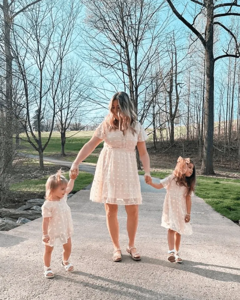 Eden Short Sleeve Dot Dress - Ivory by Bailey's Blossoms