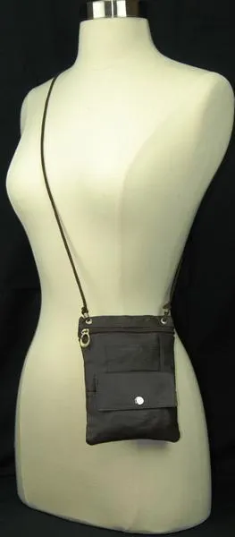 Elegance Look Cross Body Bag Leather Shoulder Purse w Zipper Pocket Many Colors!!!