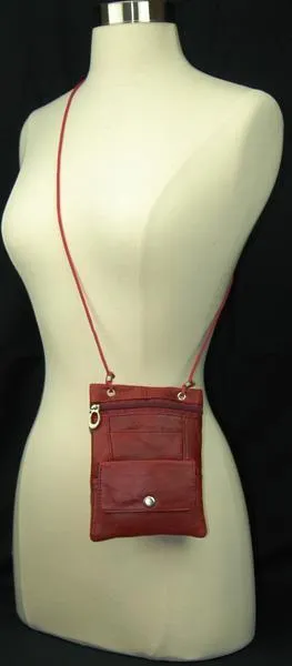 Elegance Look Cross Body Bag Leather Shoulder Purse w Zipper Pocket Many Colors!!!