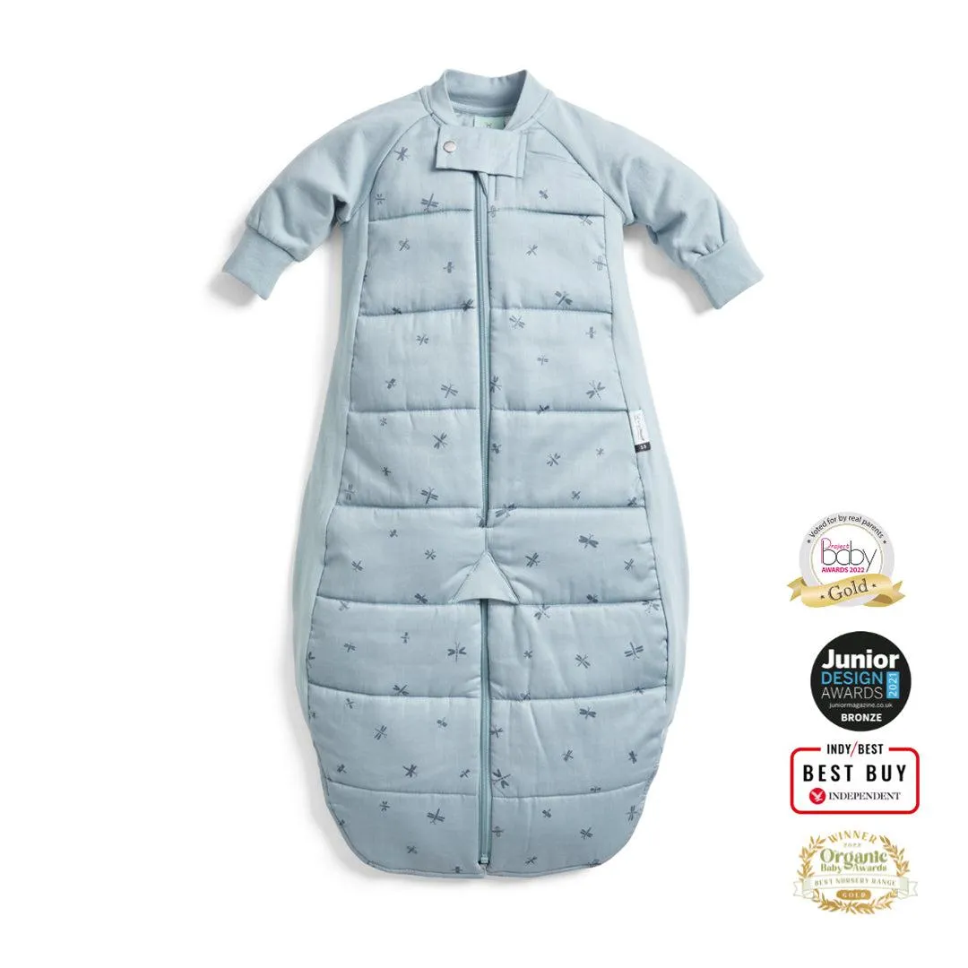 Ergopouch - Organic Winter Long Sleeved 2 In 1 Sleeping Suit Bag - 2.5 TOG - Dragonflies