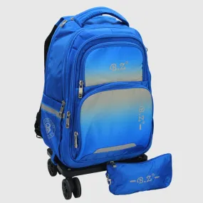 Faded Blue 18 Inches Trolley Backpack   Pencil Case