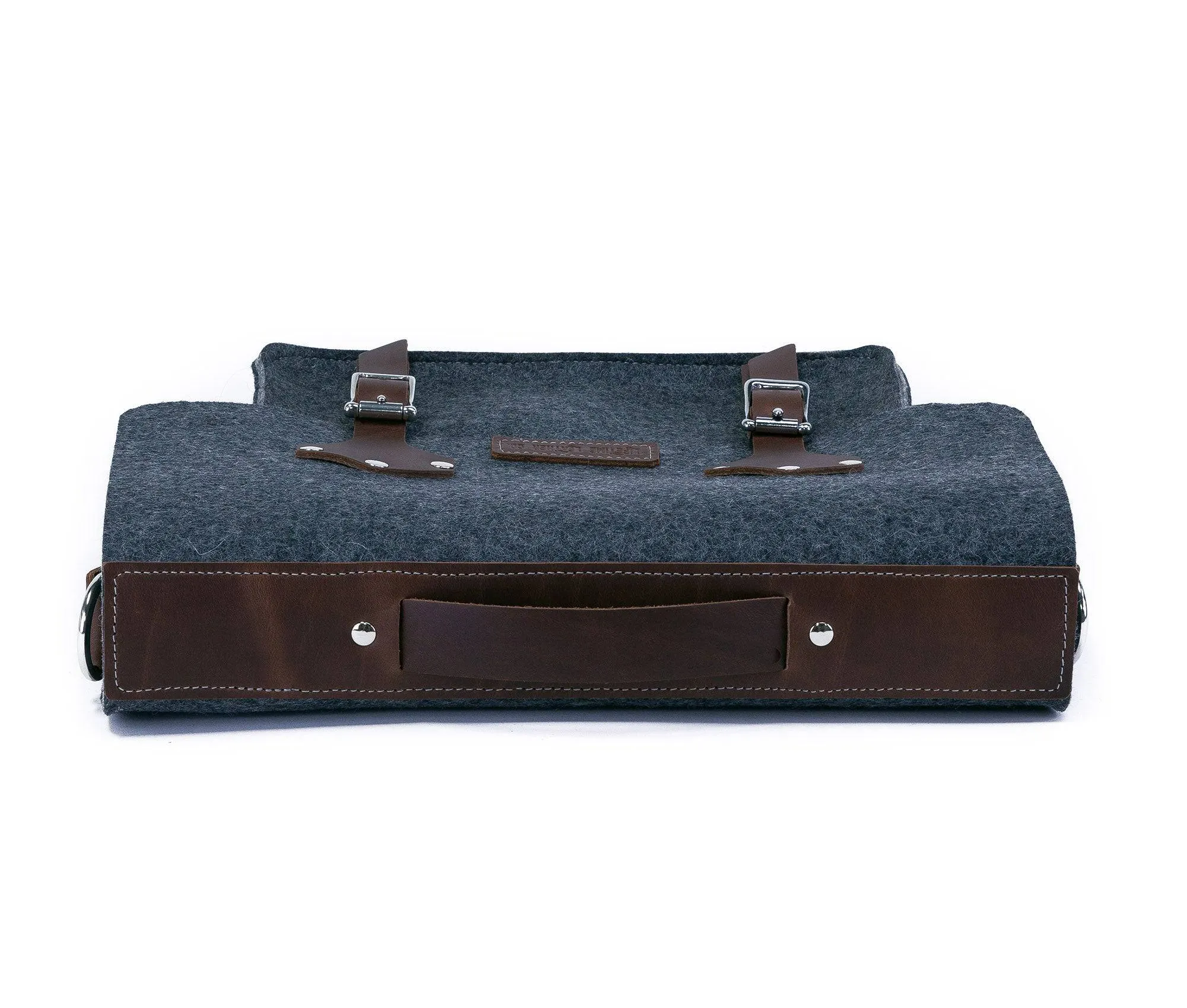 Felt & Leather Messenger Bag by Lifetime Leather Co