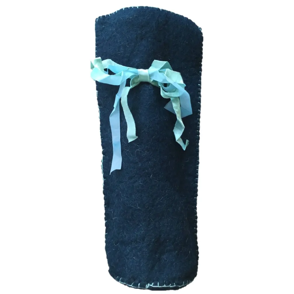 Felt Gift Bottle Bag in Blue