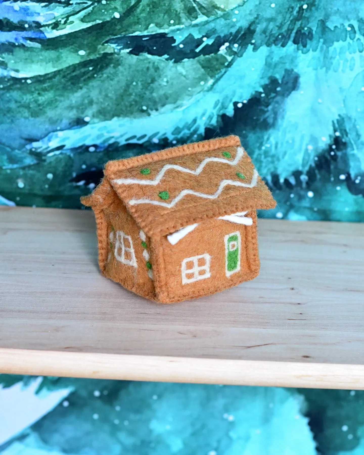 Felt Gingerbread House - Green Door