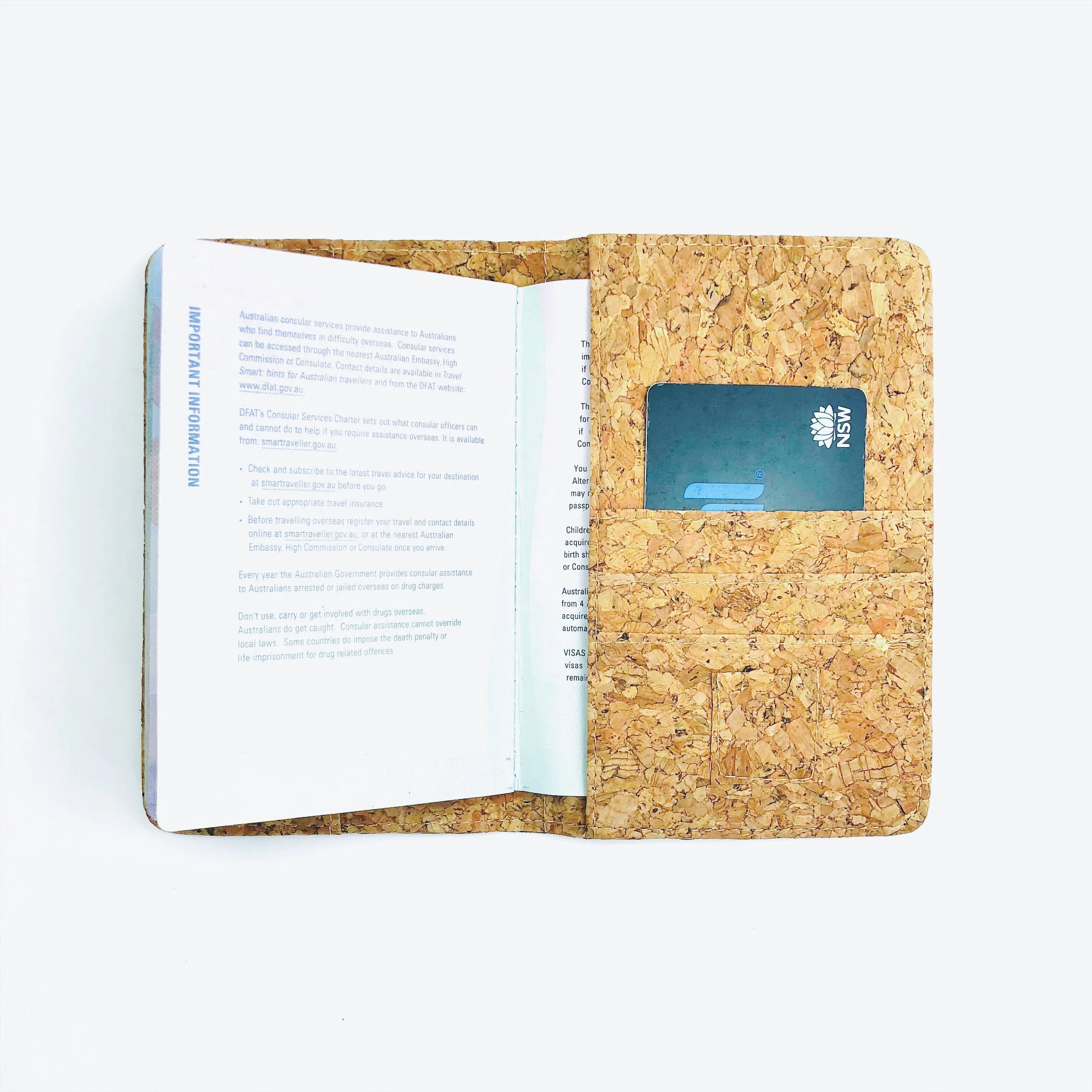 Fifi Cork Zip Passport Holder in Classic