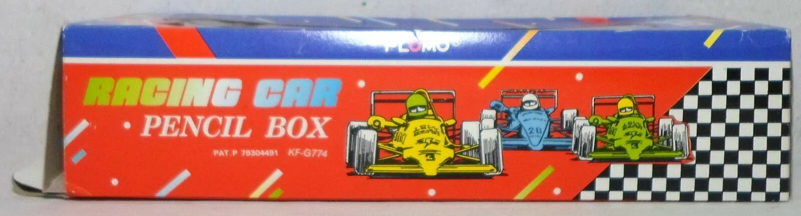 Flomo Retro Race Car Mechanical Pencil Case Vintage Blue Racing Stationary Box MIP