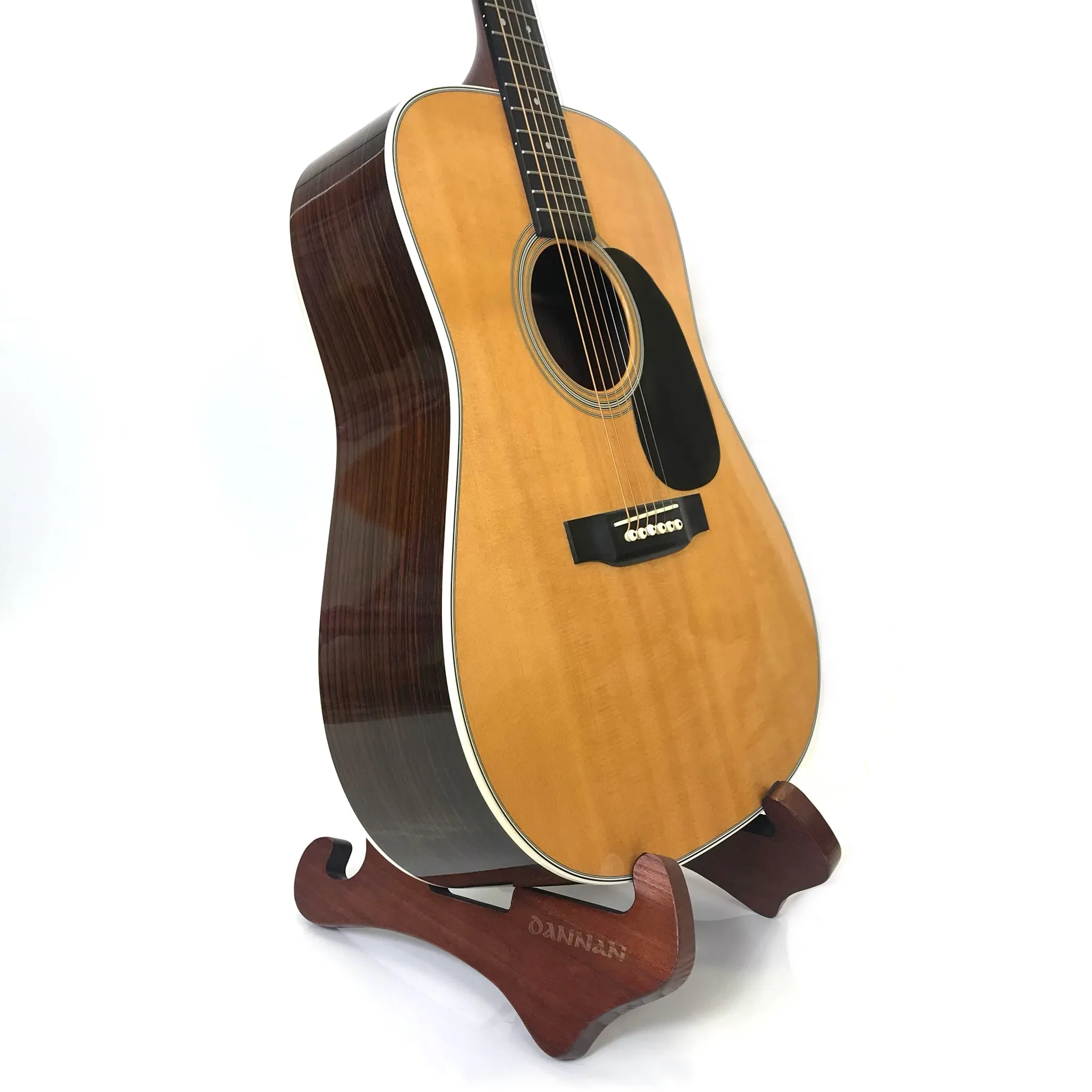 Foldable Wooden Guitar Stand by Dannan in Brown